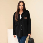Velveta krekls ar kabatām un garām piedurknēm