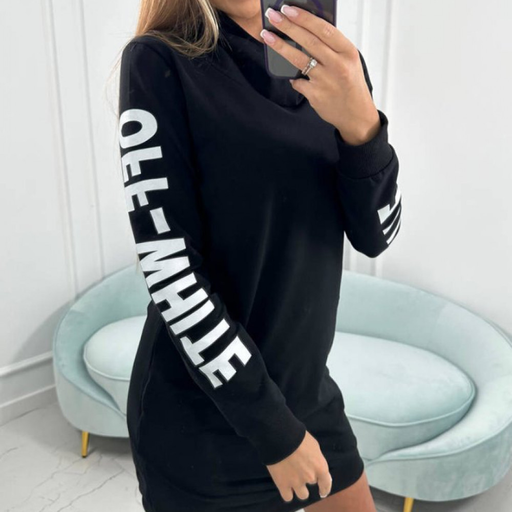 Kleita ar kapuci "OFF-WHITE" - melna