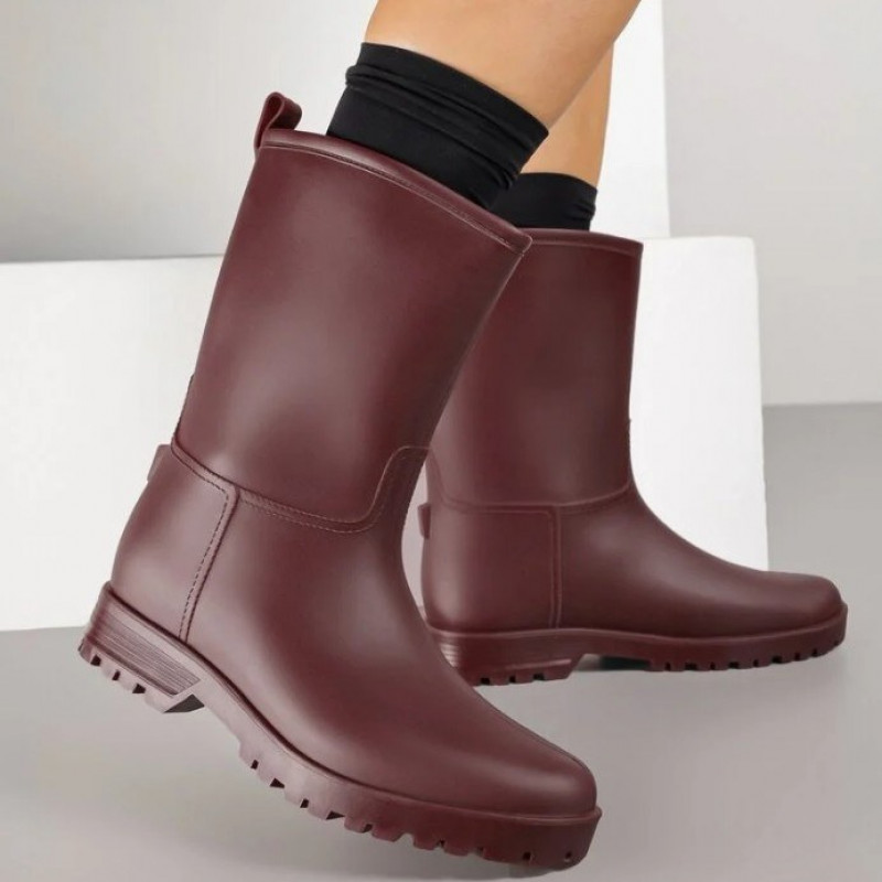  Bordo krāsas gumijas zābaki