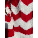 Džemperis ar zig-zag rakstu balts / sarkans