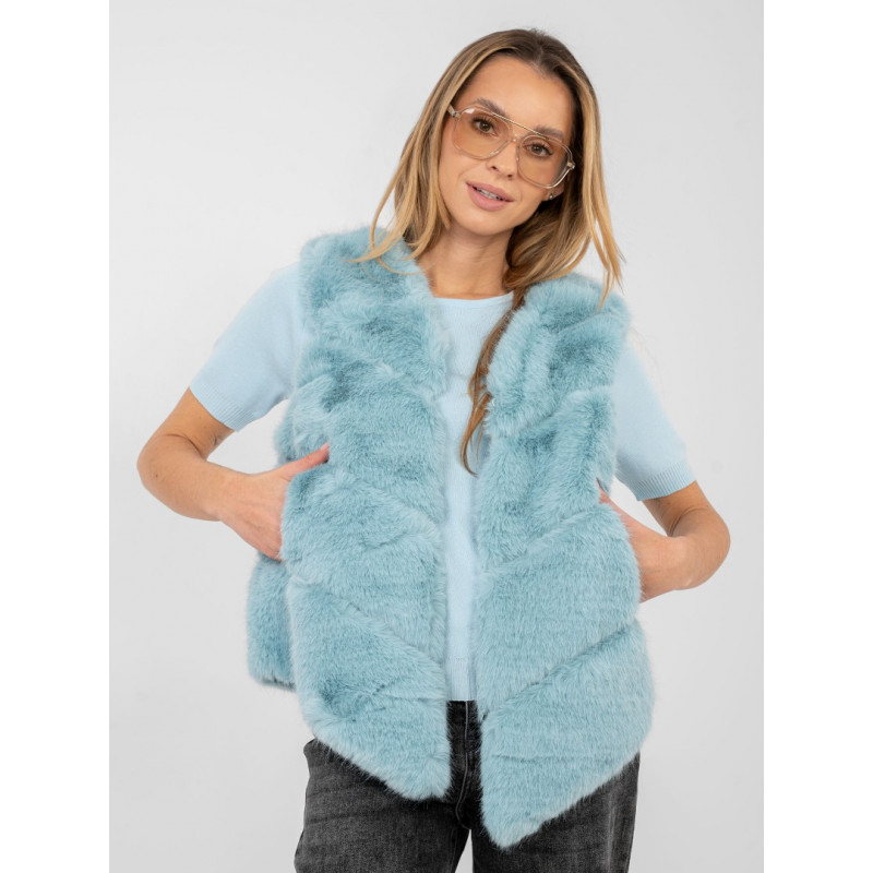  Mākslīgās kažokādas veste - piparmētras