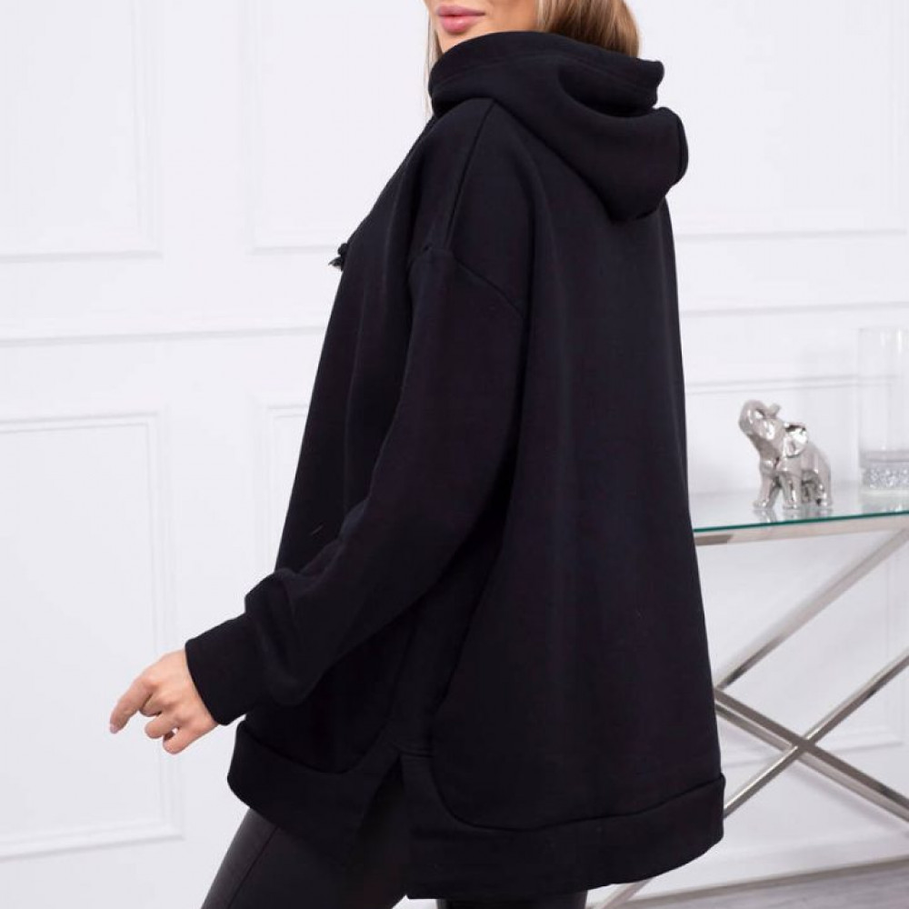 Oversize tipa hūdijs "Iconic" - melns