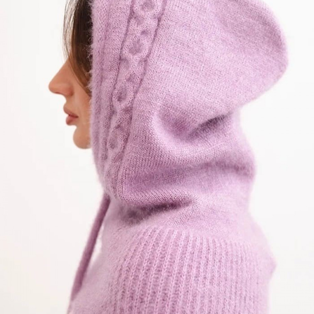  Pūkaina kapučcepure - ceriņkrāsas
