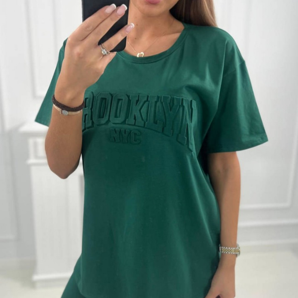   Kostīms ar oversize tipa t-kreklu "Brooklyn" - zaļš