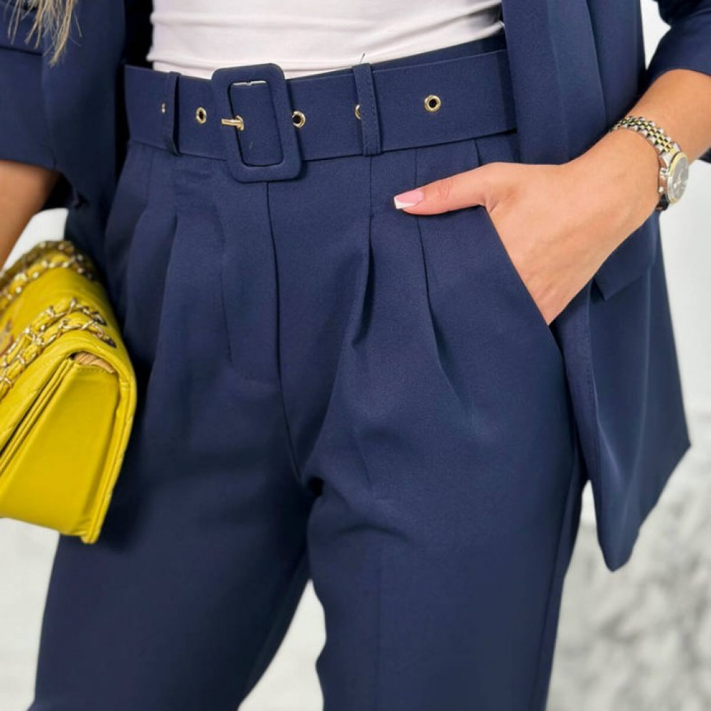  Elegants kostīms: bleizers un bikses "Be Unique" - tumši zils