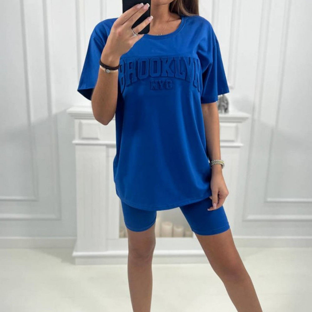   Kostīms ar oversize tipa t-kreklu "Brooklyn" - zils