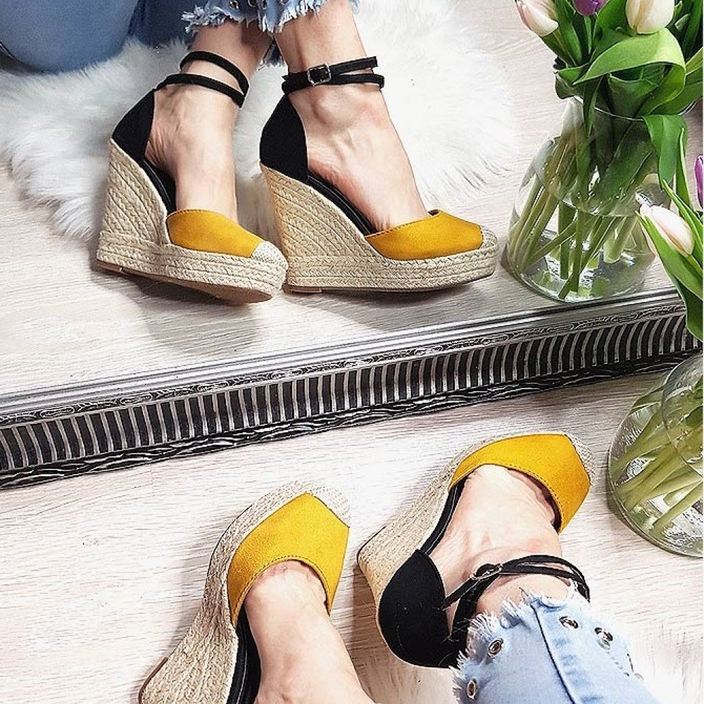 Divu krāsu platformas espadrilles Divu krāsu platformas espadrilles
