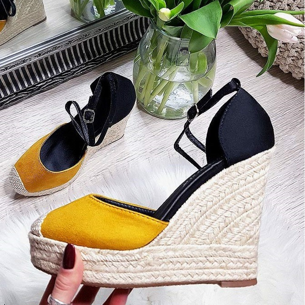 Divu krāsu platformas espadrilles Divu krāsu platformas espadrilles