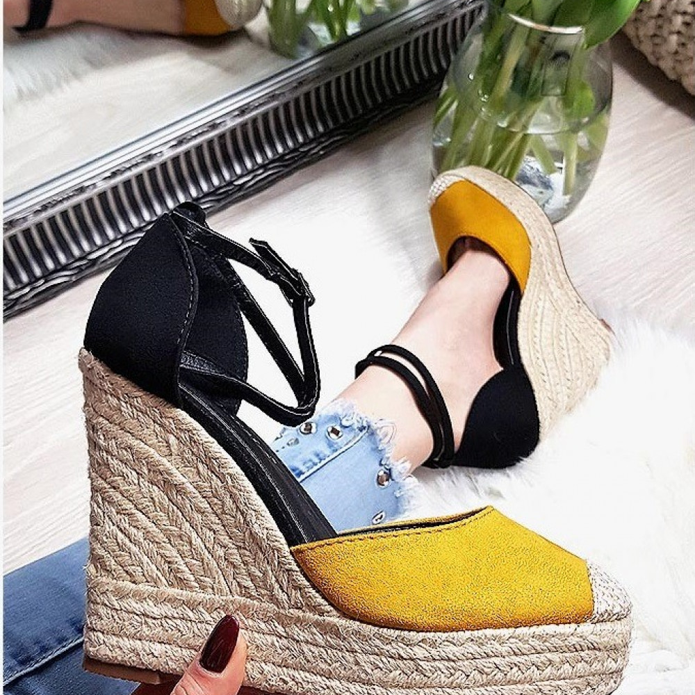 Divu krāsu platformas espadrilles Divu krāsu platformas espadrilles