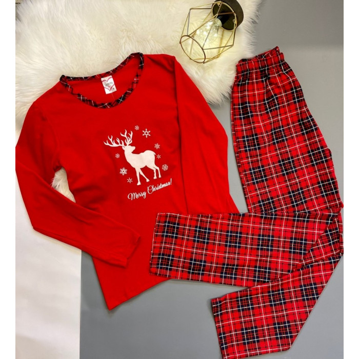 Kokvilnas pidžama ar Ziemassvētku motīvu (Unisex)