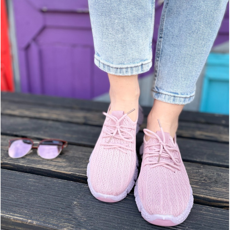  Tekstila sporta apavi - tumši rozā