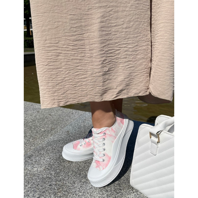   Baltas / rozā platformas kedas