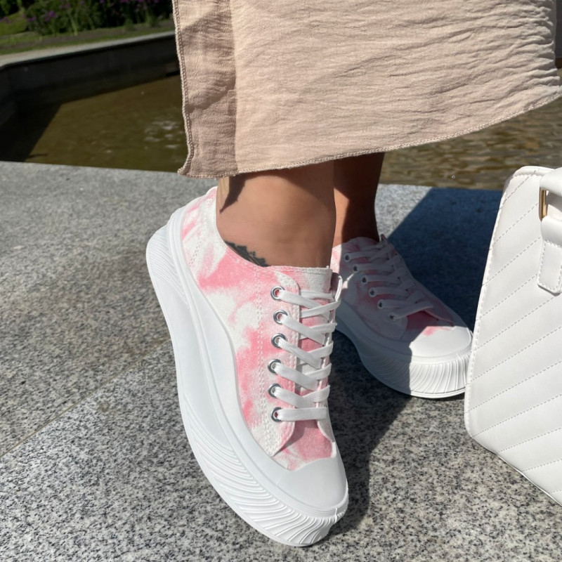   Baltas / rozā platformas kedas