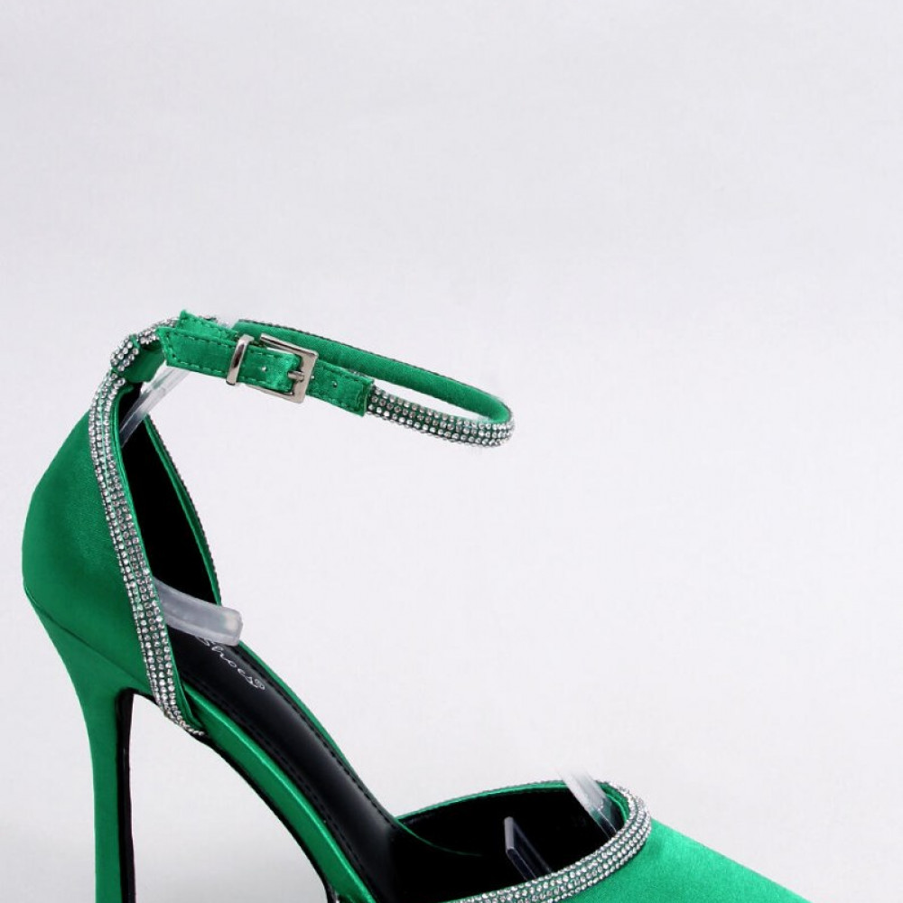 Greznas kurpes ar akmentiņiem - zaļas