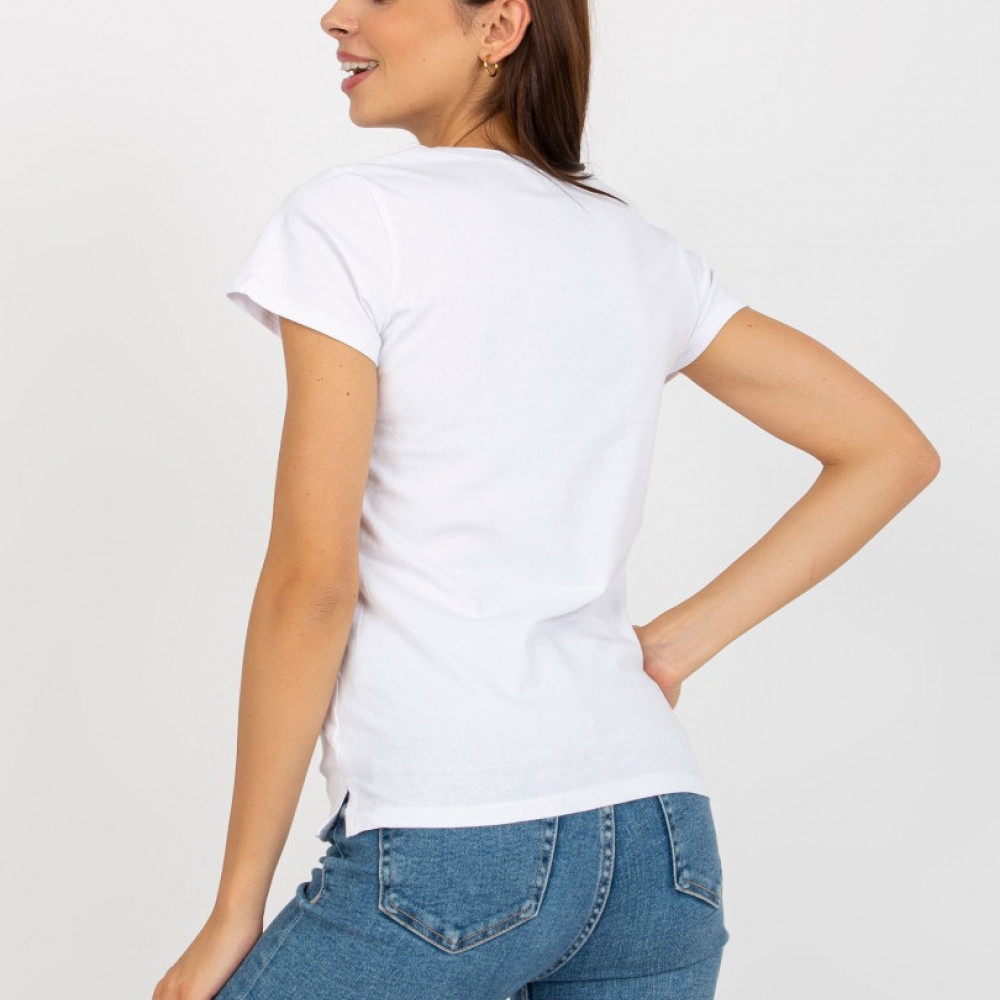Kokvilnas t-krekls ar sānu šķēlumiem "Basic"