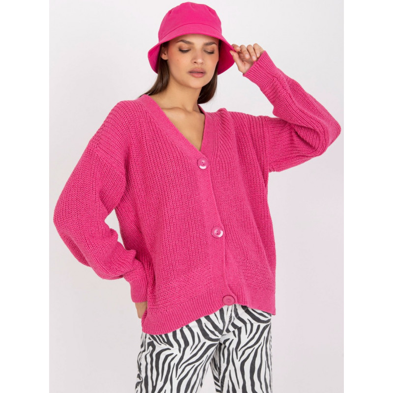   Adīts rozā oversize kardigāns