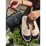 Mīkstas espadrilles rozā / melnas Mīkstas espadrilles rozā / melnas