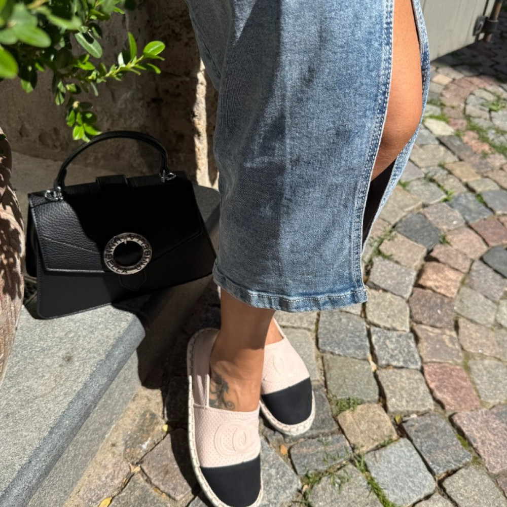 Mīkstas espadrilles rozā / melnas Mīkstas espadrilles rozā / melnas