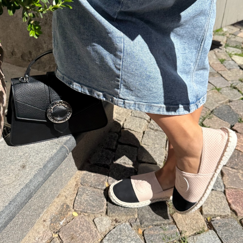 Mīkstas espadrilles rozā / melnas Mīkstas espadrilles rozā / melnas