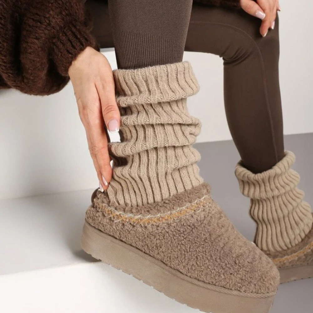    Siltinātas čības "UGG" tipa - kapučīno