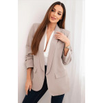   Elegants bleizers ar savilkumu piedurknēs - kapučīno