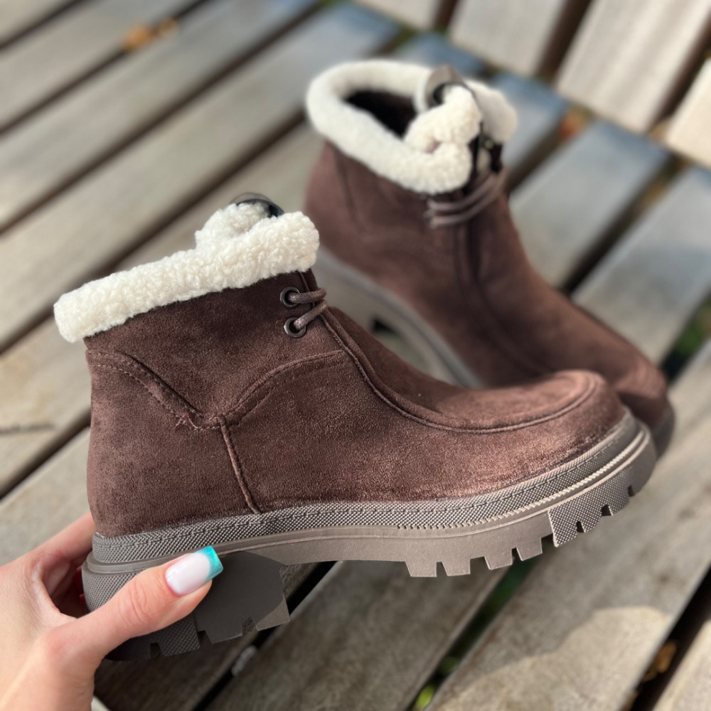 Šņorzābaki ar ziemas siltinājumu - brūni