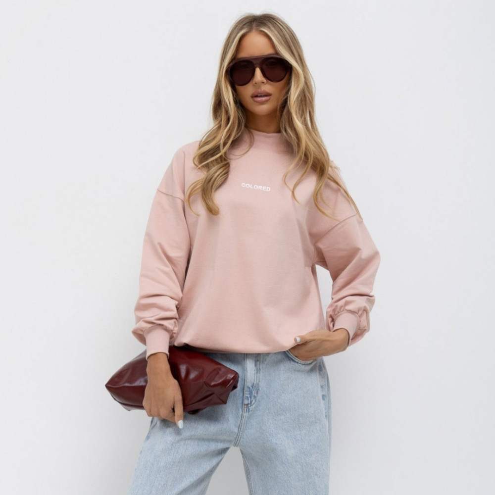 Džemperis bez kapuces - pūdera rozā