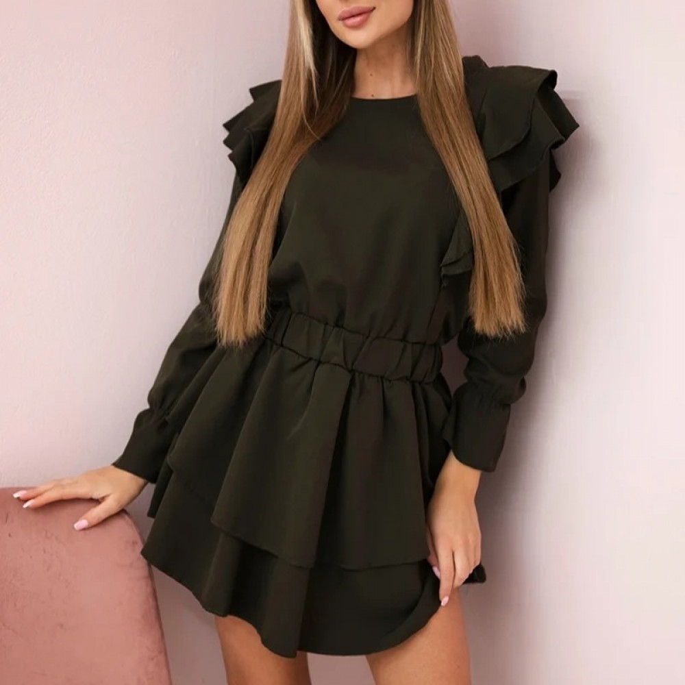 Kleita ar volāniem "Gabriella" - haki
