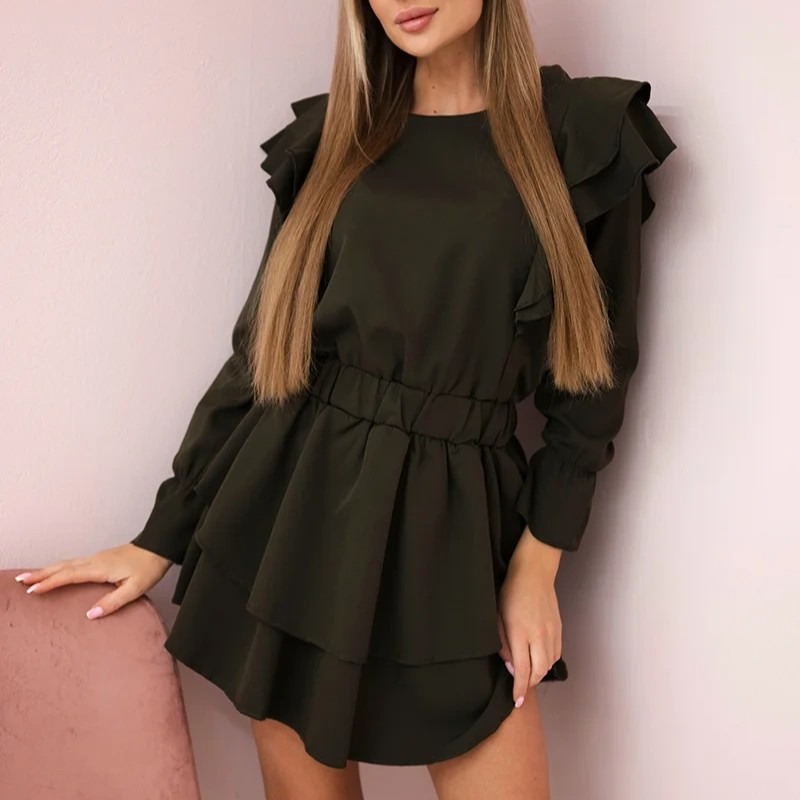 Kleita ar volāniem "Gabriella" - haki